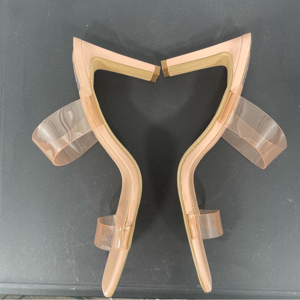 DV Dolce Vita Selsta Strappy Sandals Clear Blush Double Strap Block Heel size 10 - Picture 4 of 12